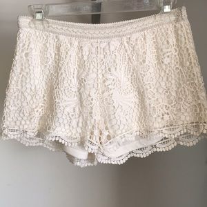 White Lacy Shorts